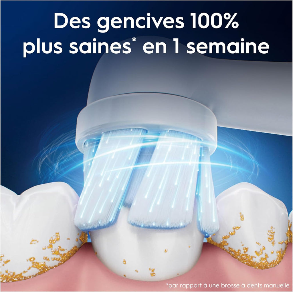 Oral-B iO - RB SW-6 Gentle Care – Brossettes de Rechange pour Brosse à Dents Électrique Oral-B iO, Nettoyage Doux et Efficace des Dents et des Gencives - Lot de 6, blanc
