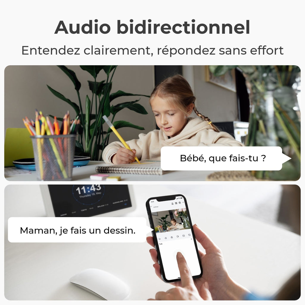 REOLINK E321 Caméra WiFi intérieure motorisée 3MP Super HD - Blanc