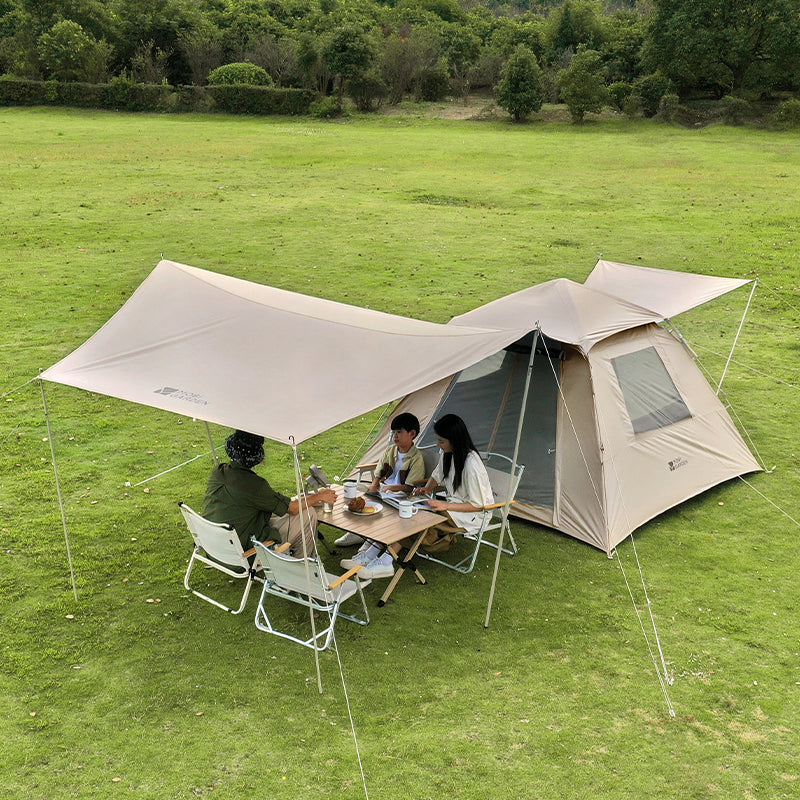 Mobi Garden, Tente de camping automatique à ouverture instantanée 155 avec bâche, occultante et protection UV, installation instantanée, tente pliante, blanc, pour l’extérieur et le pique-nique, installation rapide et sans effort, compacte pour un ra