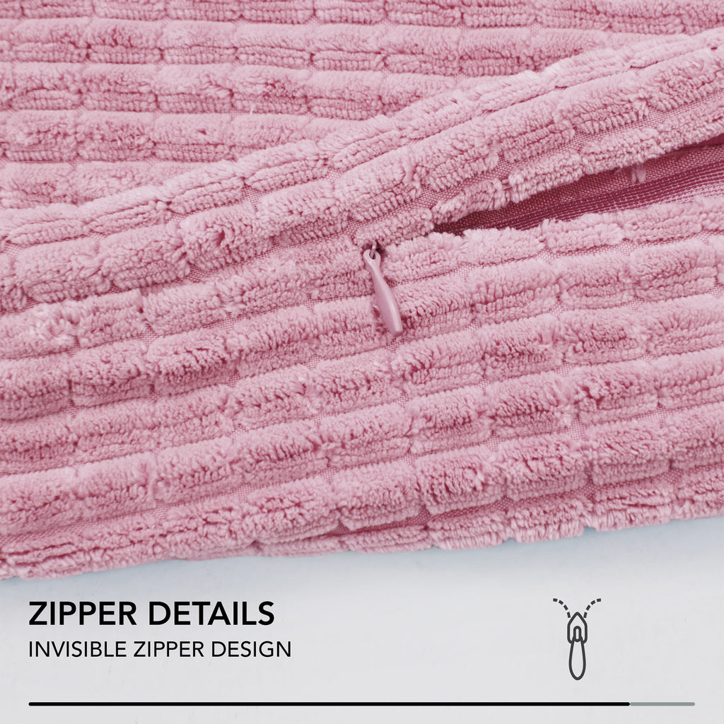 Deconovo Housse de coussin en velours - coloris rose - 50 x 50 cm - 1 pièce