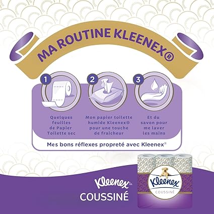 Kleenex Papier Toilette Doublé, Doux Air-Cushion, 6 Rouleaux
