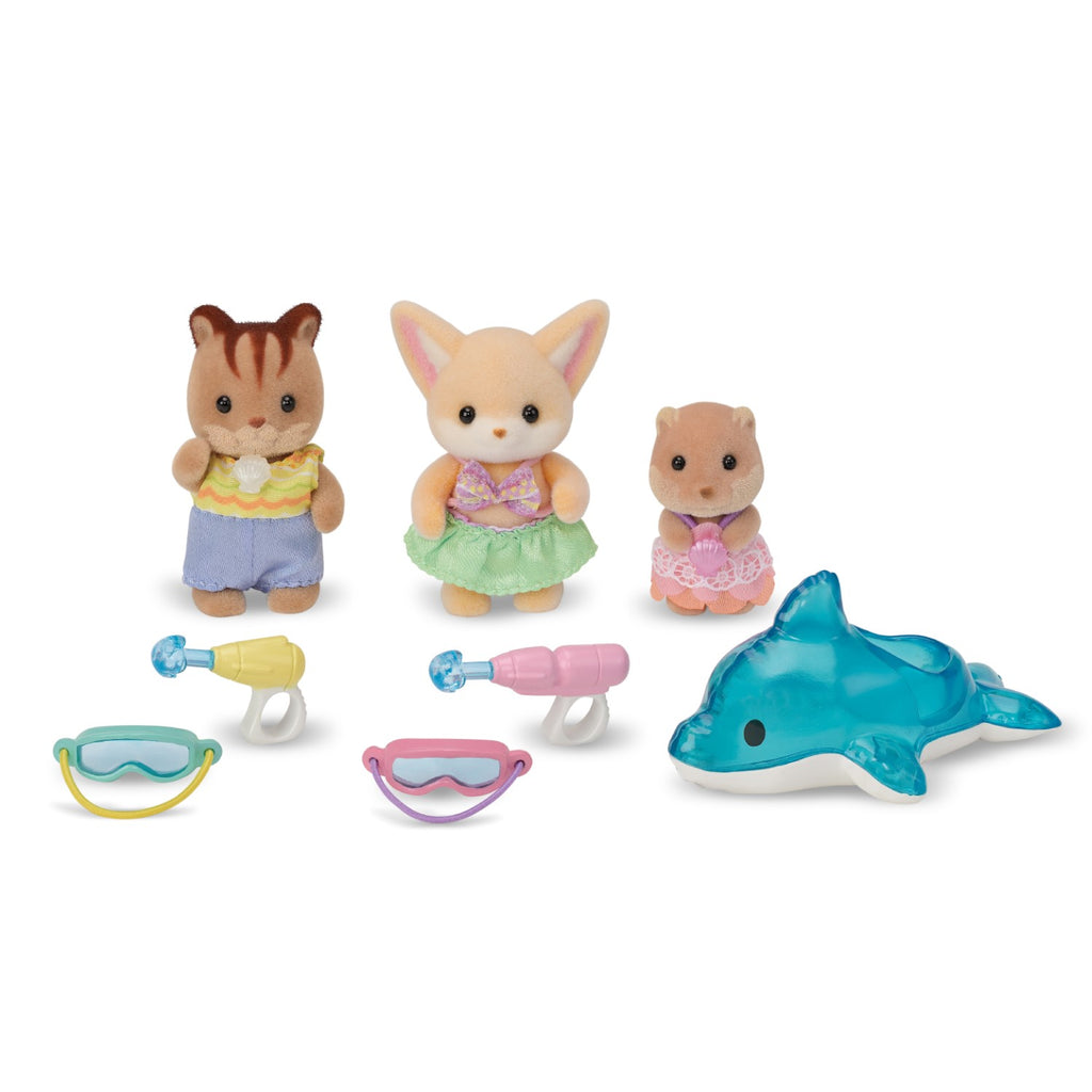 Sylvanian Families Nursery Friends - Trio de Figurines Bébés Ensemble de Jeu Amusant à la Piscine