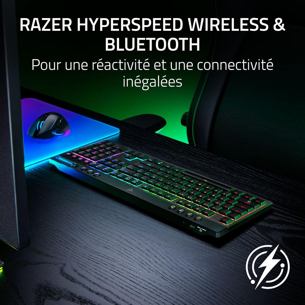 Razer BlackWidow V4 Low-profile HyperSpeed Clavier Mécanique Gaming sans fil (Switch Orange) - AZERTY