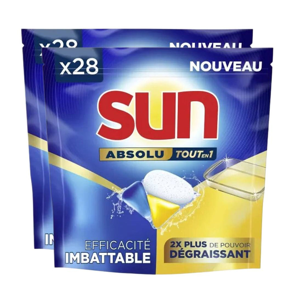Sun Absolut All-in-1 Capsules Lave-vaisselle Dégraissantes 2 x 28 Capsules (= 56 Capsules)