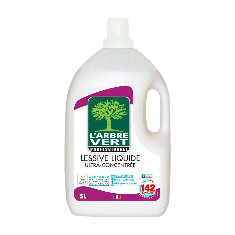 L'Arbre Vert Lessive Liquide Florale, Ultra-Concentrée, Usage Professionnel, 5 L