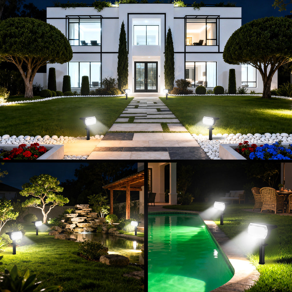 VIVREAL CPD-09 type 2 Lot de 2 lampes solaires 48 LED - Blanc chaud