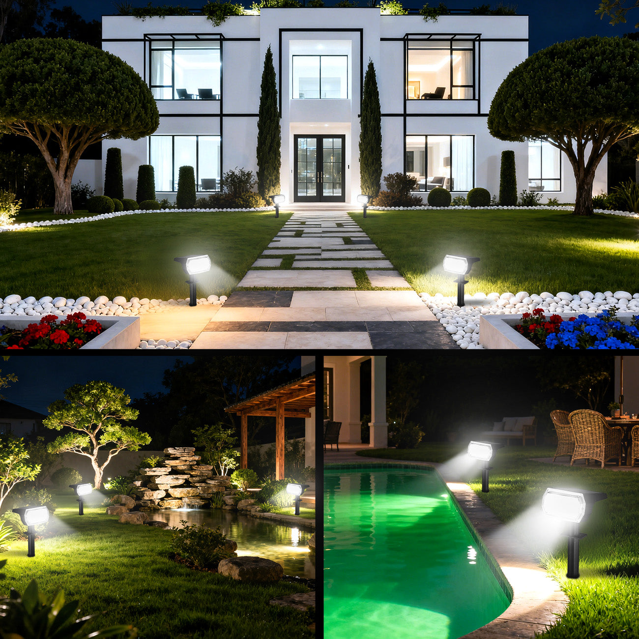 VIVREAL CPD-09 type 2 Lot de 2 lampes solaires 48 LED - Blanc chaud