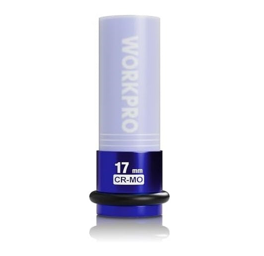 WORKPRO Tête de douille Dr. 1/2" x 17 mm bleu avec anse en caoutchouc