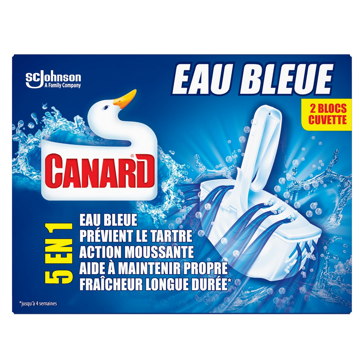 CANARD WC bloc cuvette solide colorant eau bleue 5 en 1 72g
