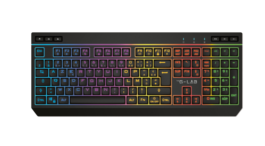 THE G-LAB Keyz Tungsten EX Clavier Gaming sans Fil - AZERTY - Noir