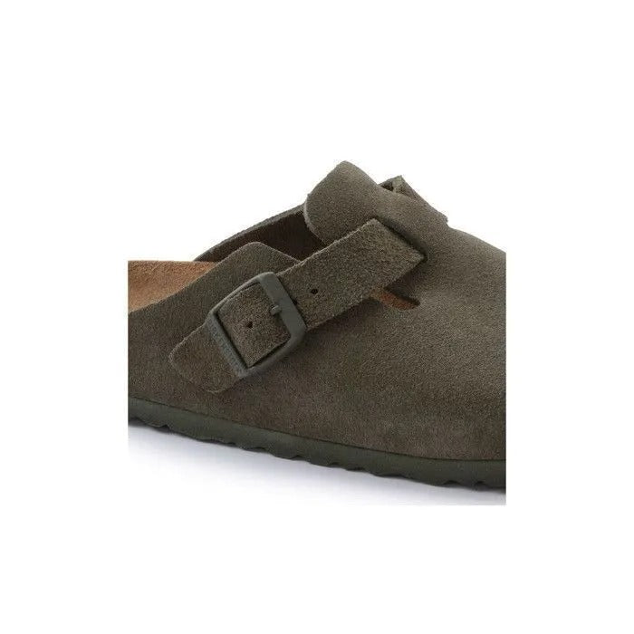 Birkenstock Sabots Boston en Cuir Daim, Thym