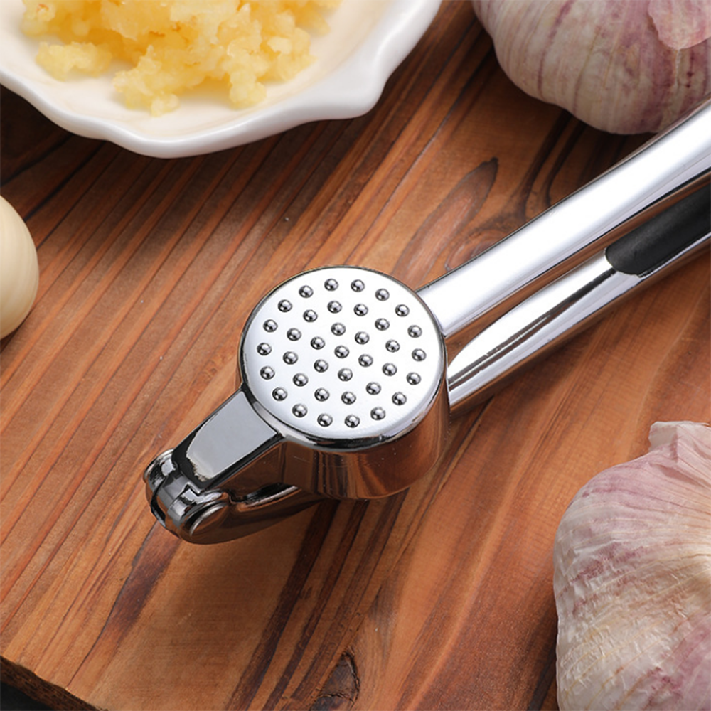 Huacan Presse à ail en acier inoxydable, mortier à ail épaississant, kit pour purée d’ail, manuel pour usage domestique, 1 pièce