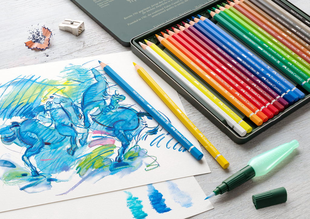 FABER-CASTELL Albrecht Dürer Boîte en métal de 24 crayons de couleur aquarellables
