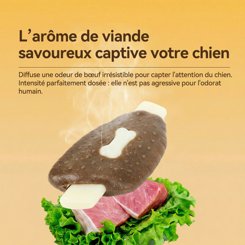 BLINKIT Jouet à mâcher en forme d’aile de poulet en cuir de vachette et nylon pour chiens - 15 × 8 × 3 cm