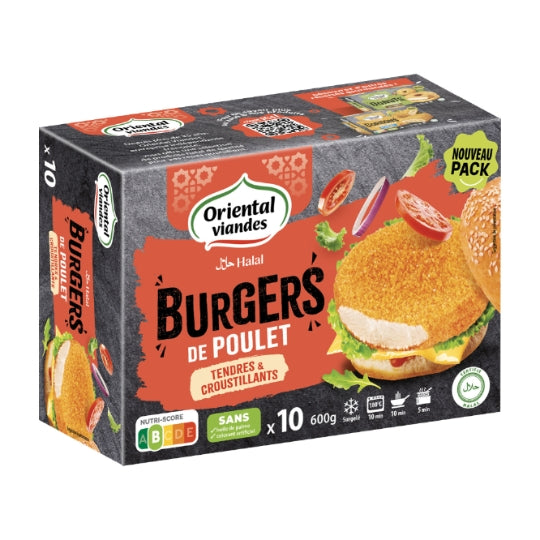 ORIENTAL VIANDES burger poulet halal 600g