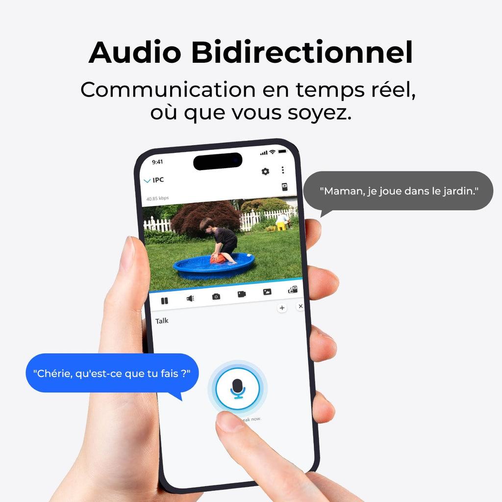 REOLINK E540 Caméra Wi‑Fi d’extérieur 2K+ 5 MP avec zoom optique 3x, panoramique et inclinaison – Blanc