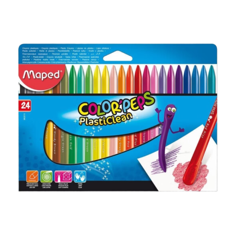 Maped Crayons plastiques x 24, boîte en carton