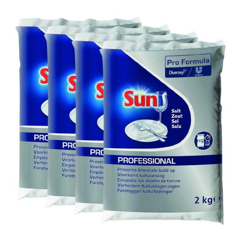 Sun Professionnel Sel de régénération pour lave-vaisselle Anticalcaire 4 x 2 kg (= 8 kg)