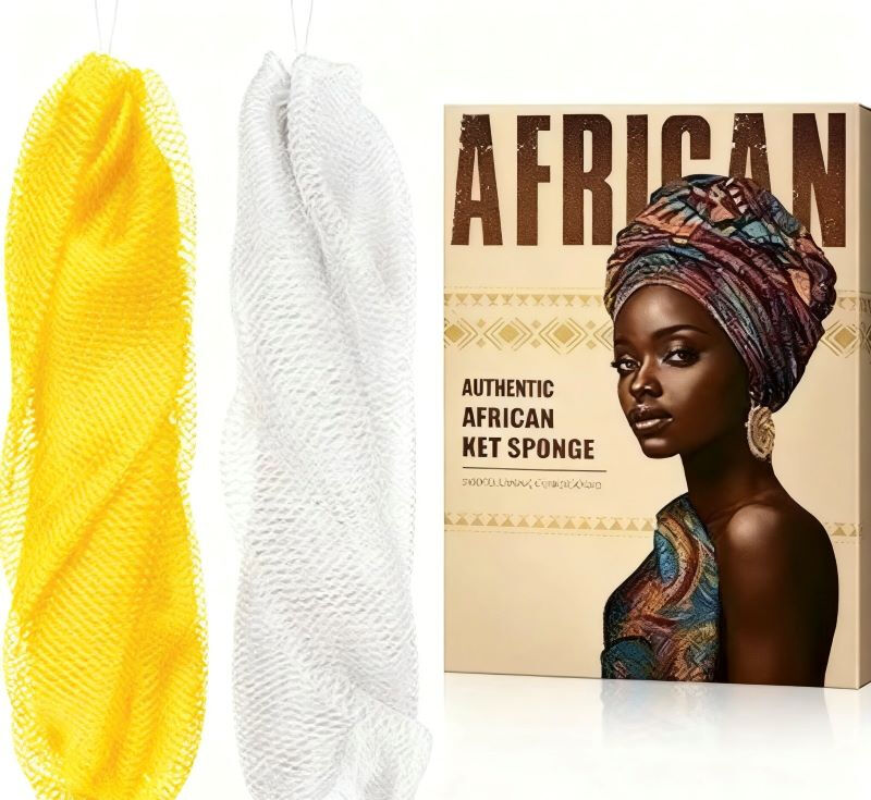 GENERIC - Kit Eponge Filet Africain Jaune avec Corde - 90g