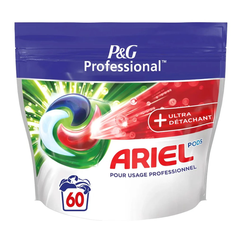 Ariel lessive professionnelle ultra détachant capsules 60 doses