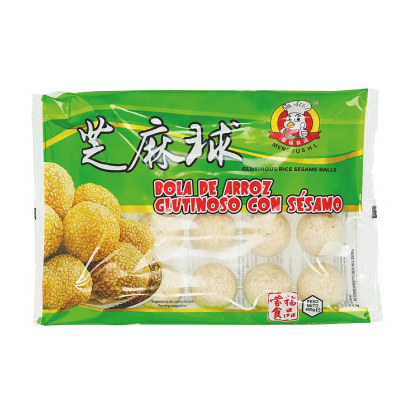 MENG FU Boules de sésame aux haricots rouges - 400 g