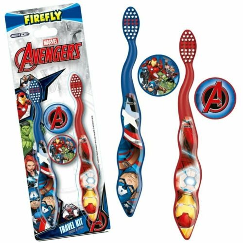 Firefly Avengers - Brosses à dents avec Capuchons De Voyage - Lot de 2 brosses