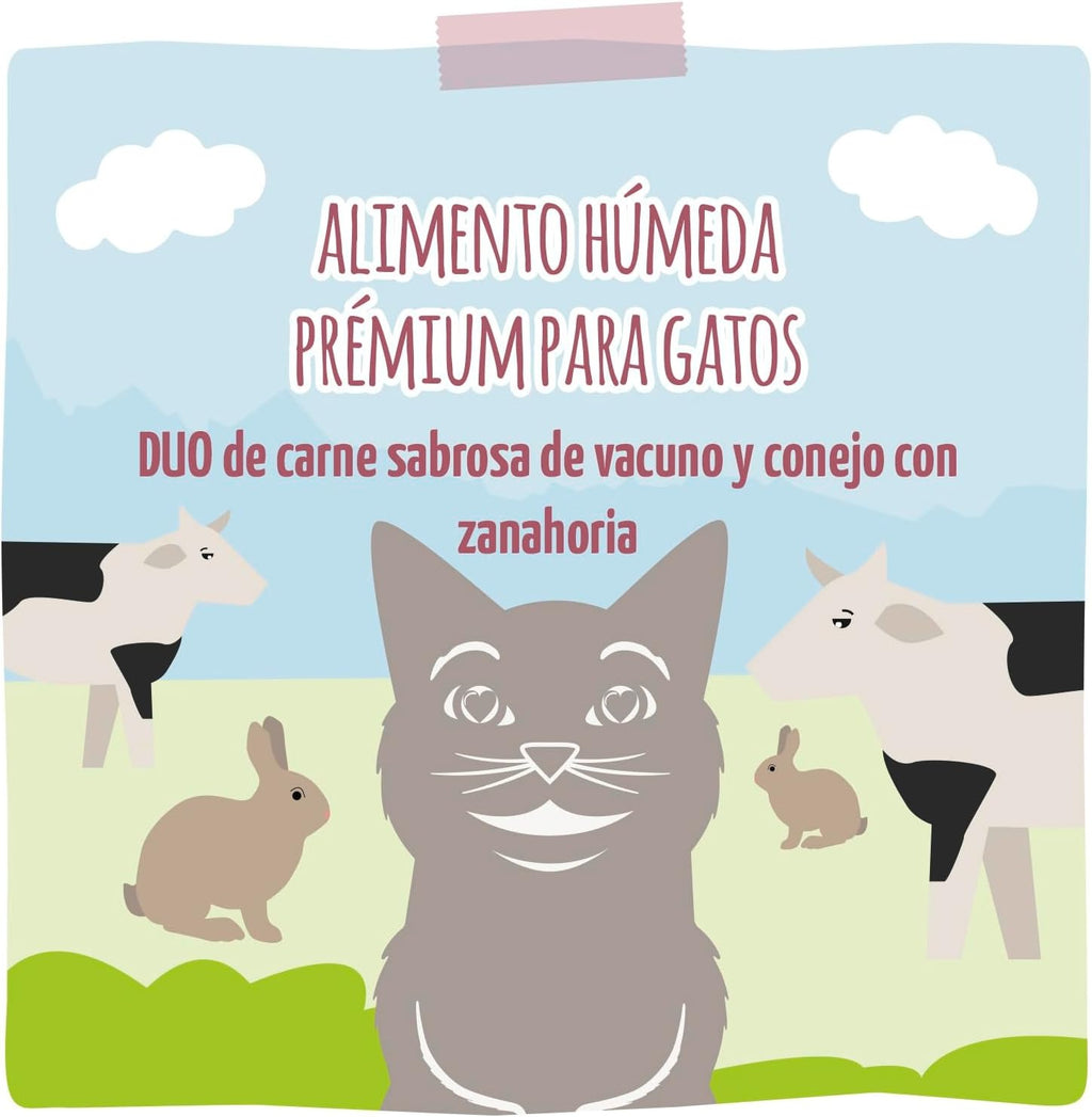 [Peut être servi frais pour l'été] MjAMjAM Duo de nourriture humide pour chat bœuf lapin carotte - 400 g x 6