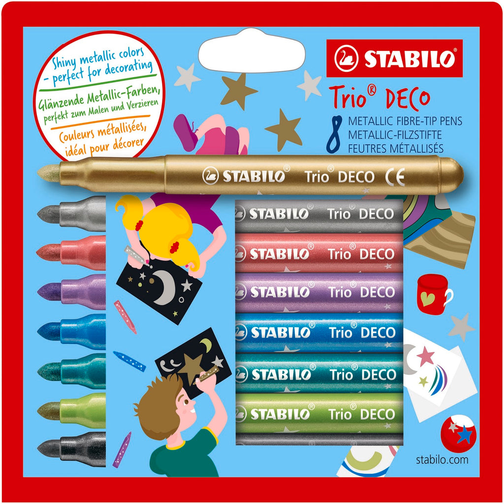 STABILO Trio Deco Boîte en carton avec 8 couleurs assorties