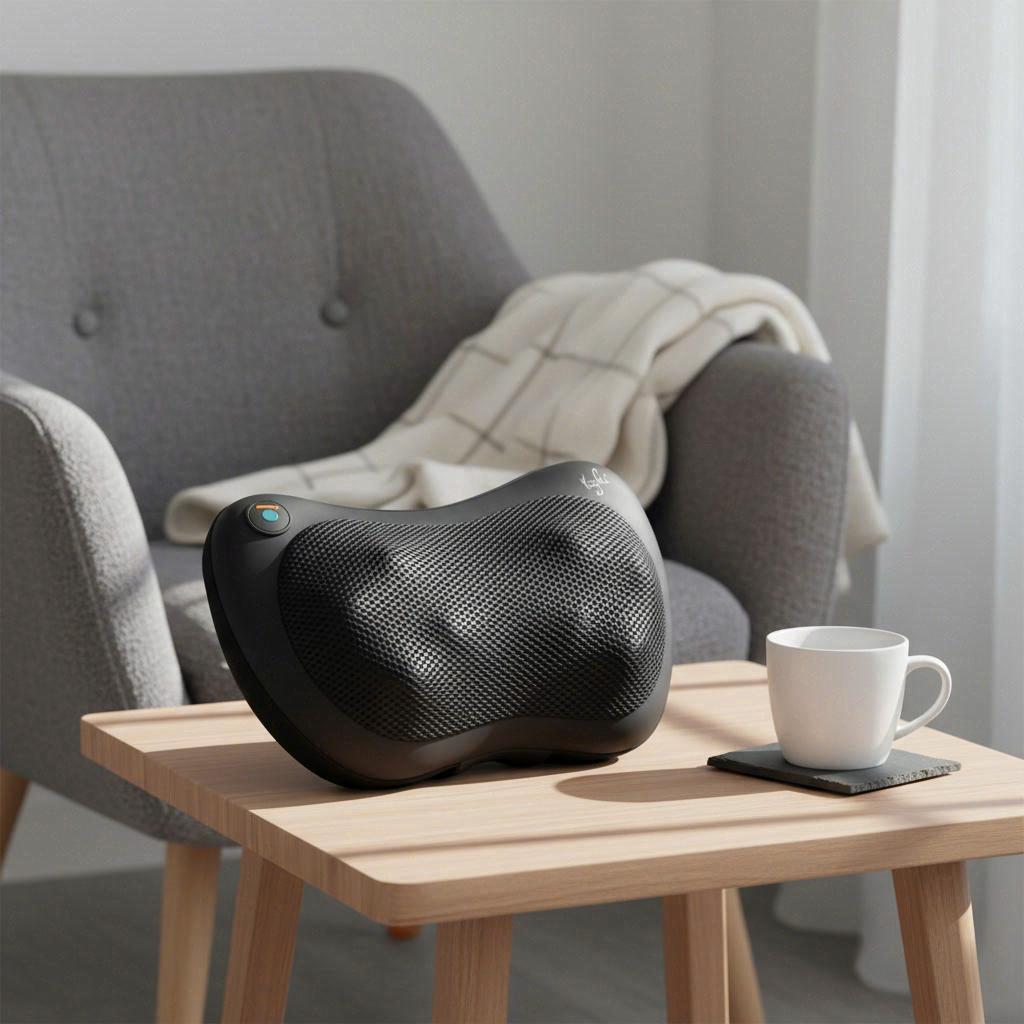 YOGHI - Coussin de Massage Shiatsu Chauffant à 8 Têtes de Massage, Noir