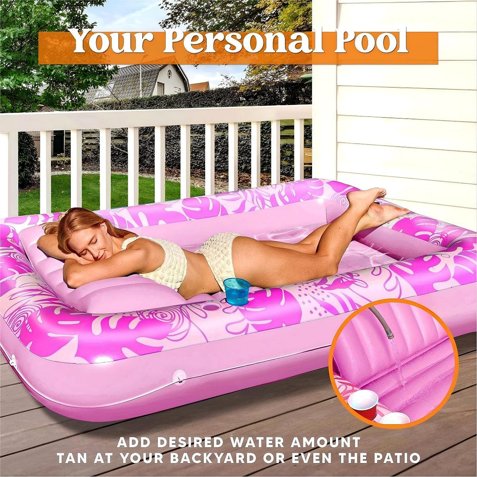 Piscine solaire avec pompe automatique - Rose