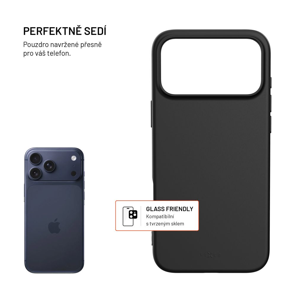 FIXED Coque de téléphone ReStory en TPU pour Apple iPhone 17 Pro Max, noir