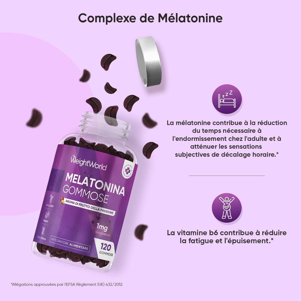 WeightWorld Gommes à la mélatonine 1 mg - 120 gommes