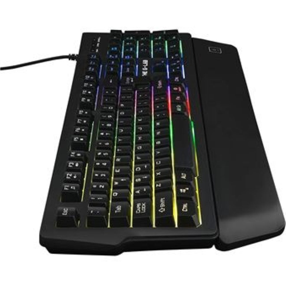 THE G-LAB Keyz Palladium Clavier Gaming Membrane Filaire RGB Taille Complète - AZERTY - Noir