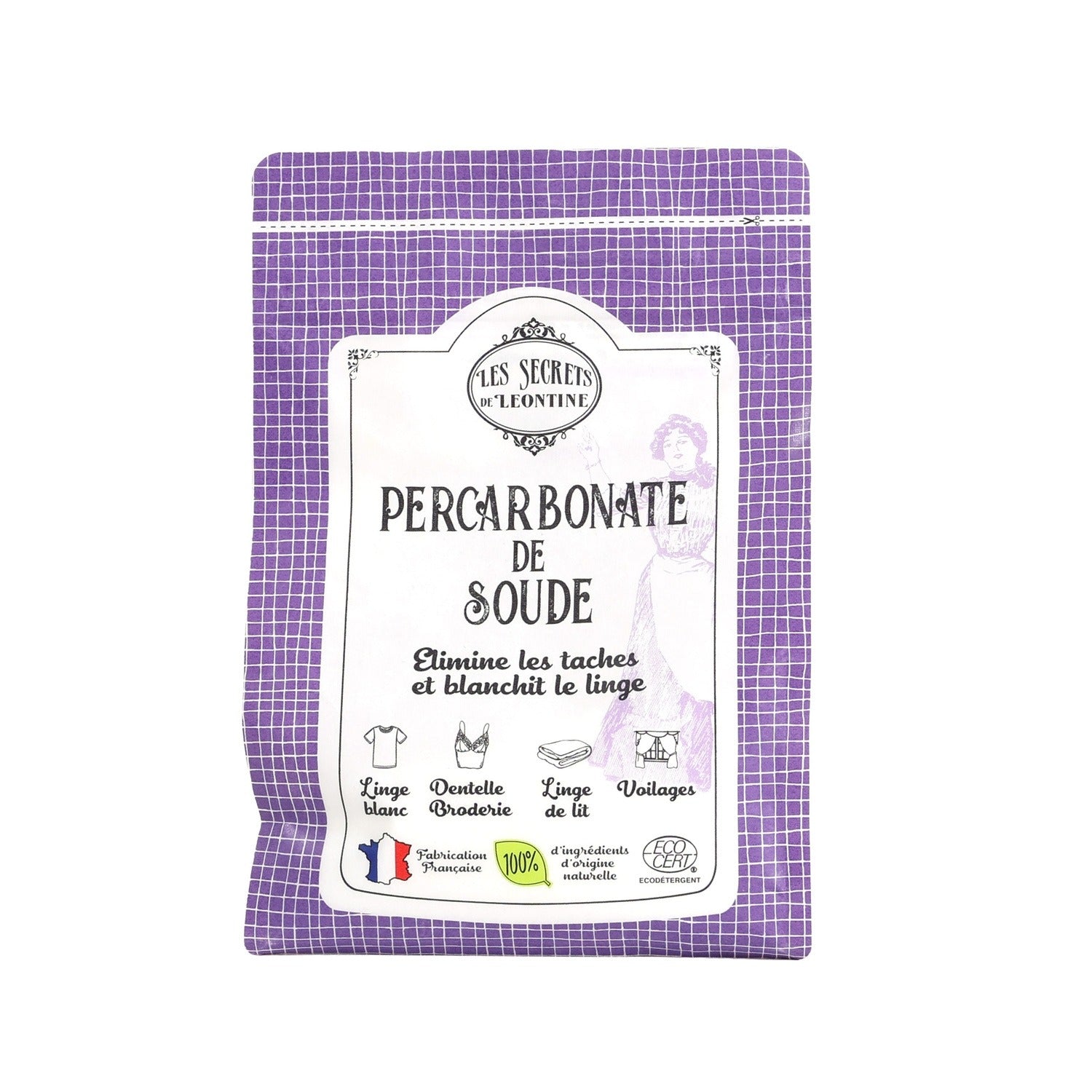 LES SECRETS DE LEONTINE Détachant et blanchissant au percarbonate de sodium, certifié ECOCERT, 500 g