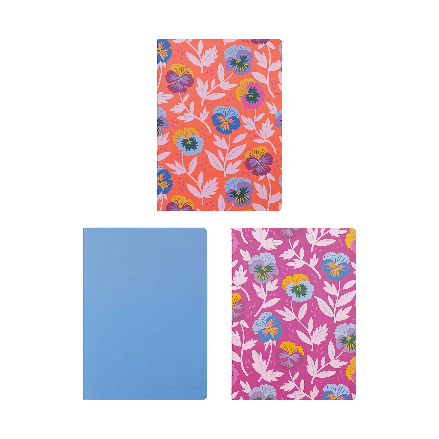 Jubiluu Lot de 3 carnets cousus A5 à couverture souple - 50 feuilles (papier offset 80 g) - Journal ligné crème classique pour école, bureau