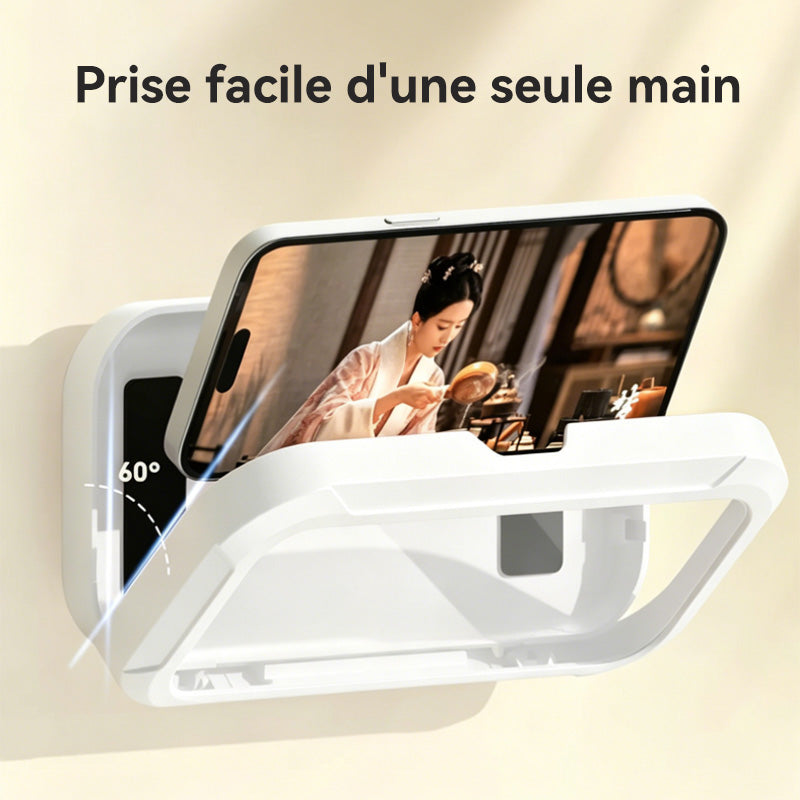 JORDAN&JUDY Boîtier étanche pour smartphone, support étanche rotatif à 360° avec capteur de pression, sans perçage, pour la salle de bains, blanc