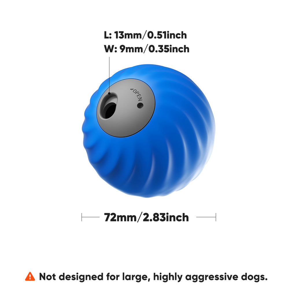 Petgravity Snack Shack Ball - Jouet interactif rebondissant, 72 mm, Bleu