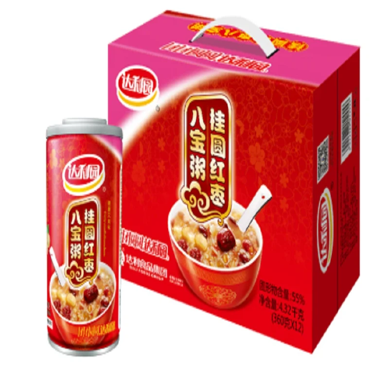 Daliyuan Bouillie de riz aux huit trésors aux dattes rouges et aux jujubes 360 g x 12