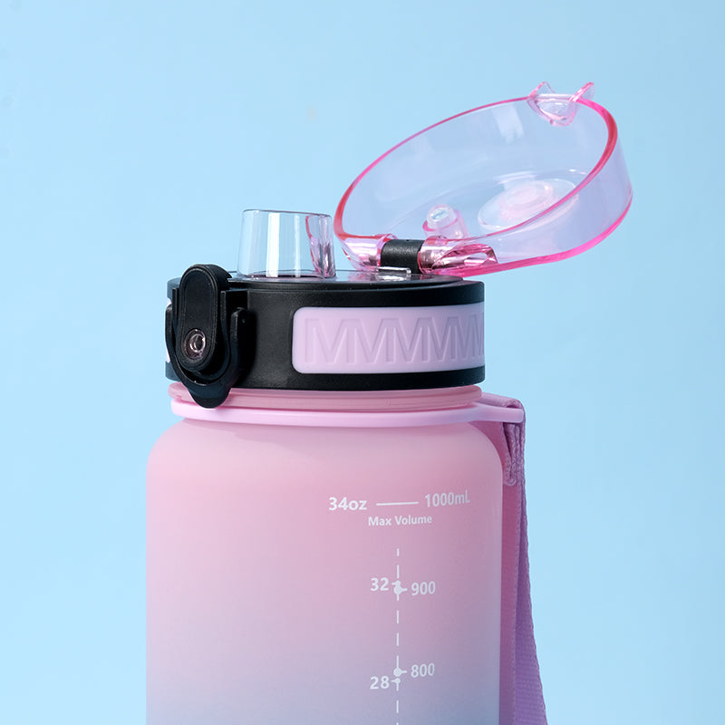 JORDAN & JUDY Gourde de sport en Tritan avec poignée 1000 ml - Rose ombré