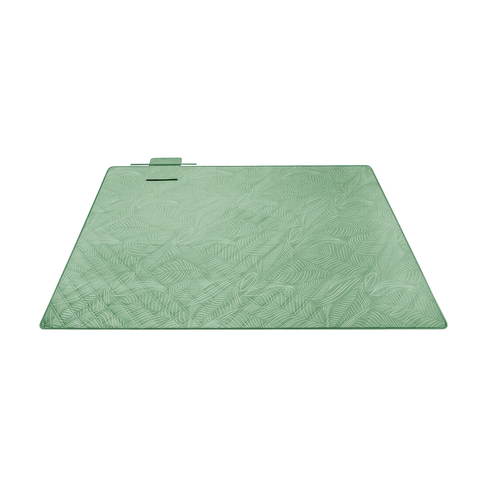 JOYFURNOS Couverture de Pique-nique, 200 x 200 cm, 4 Piquets de Sol, Hydrofuge, Lavable, Pliable, Motif Feuilles et Vert