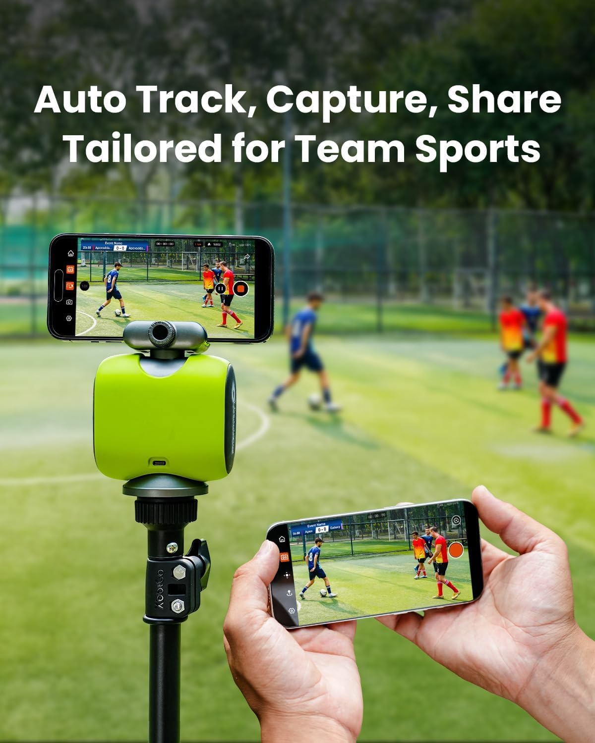 XbotGo (Cadeaux pour les fans de football) Caméléon Caméra d’action IA pour sports collectifs 4K 60 ips - Suivi automatique football et basket-ball