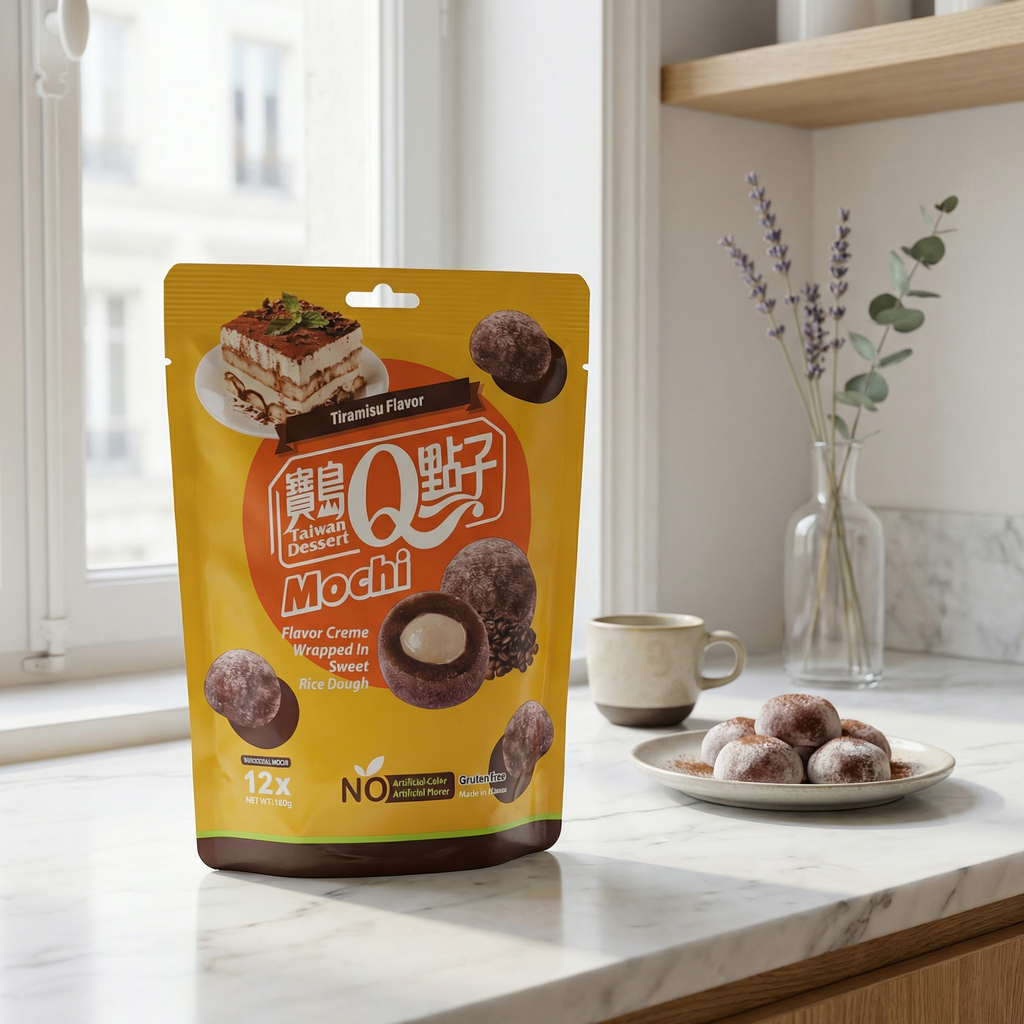 Q-Brand Mochi au cœur coulant saveur tiramisu 180 g