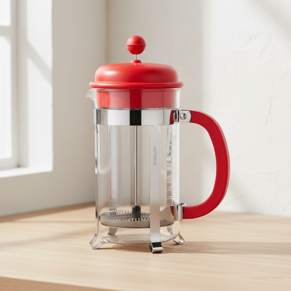 Bodum Caffettiera 1 L - 8 tasses - Rouge vif - Cafetière à piston
