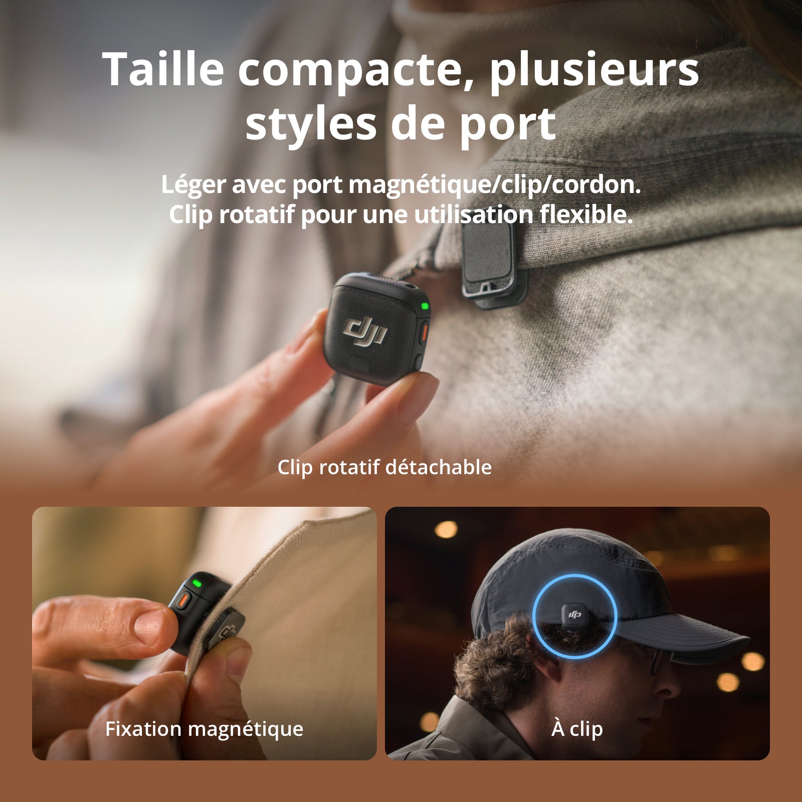 DJI Mic 3 1 TX + 1 RX Micro sans fil pour iPhone/appareil photo/Android, ultra-léger, contrôle d’amplification adaptatif pour un volume équilibré, jusqu’à 28 heures d’autonomie