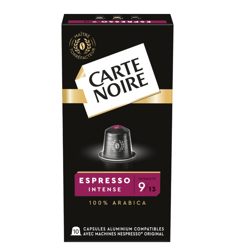 CARTE NOIRE - Café Espresso INTENSE N° 9 - 10 Capsules Aluminium