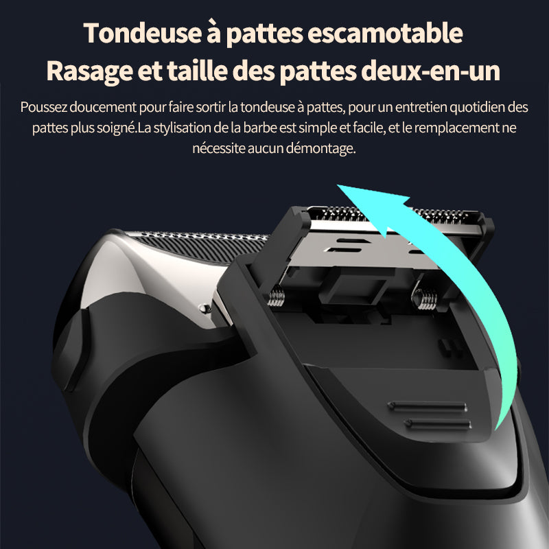 Sparoma Rasoir Électrique pour Hommes – Lames Doubles Flottantes, Affichage Numérique, Rasage à Sec & Humide, Recharge Type-C, Moteur Intelligent, Étanchéité IPX6, FK-608