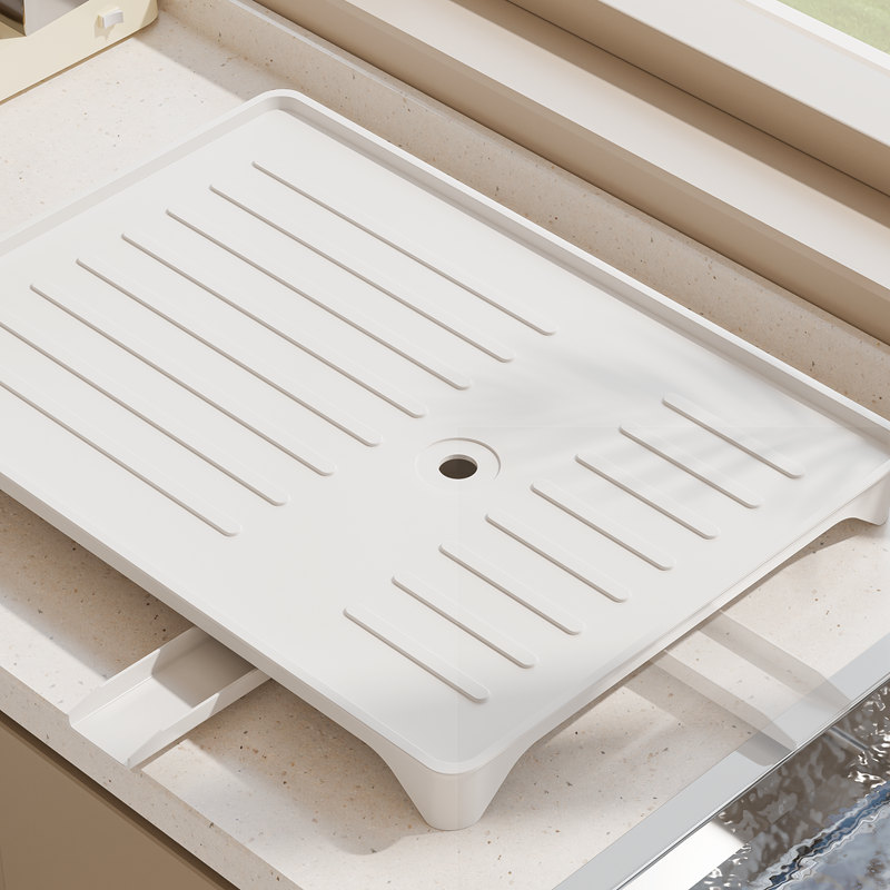 Maxcook Égouttoir à Vaisselle Pliable en Acier Inoxydable à 2 Niveaux avec Bac d'Égouttement Amovible, Égouttoir à Vaisselle Pliable Gain de Place pour Plan de Travail de Cuisine, Organisateur Support pour Assiettes Bols Tasses