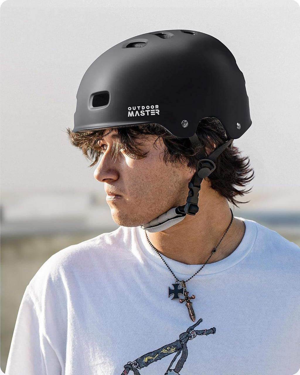 OutdoorMaster Casque de Skateboard Oryx Noir XS 46-51cm