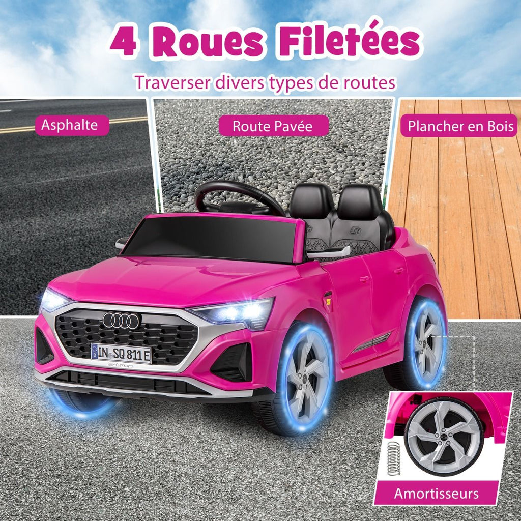 Costway Voiture électrique pour enfants 12 V, édition sous licence Audi SQ8, avec télécommande, klaxon, éclairage LED, musique, contrôle de vitesse à 3 niveaux