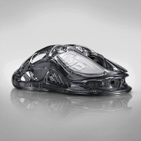 GravaStar Mercury M2 Transparent - Souris de jeu sans fil, 26 000 DPI, 79 g ultra-légère, PAW3395, 5 modes RGB, 5 boutons, Tri-mode (2,4 GHz/Bluetooth/Câble) pour PC & Mac - Noir transparent